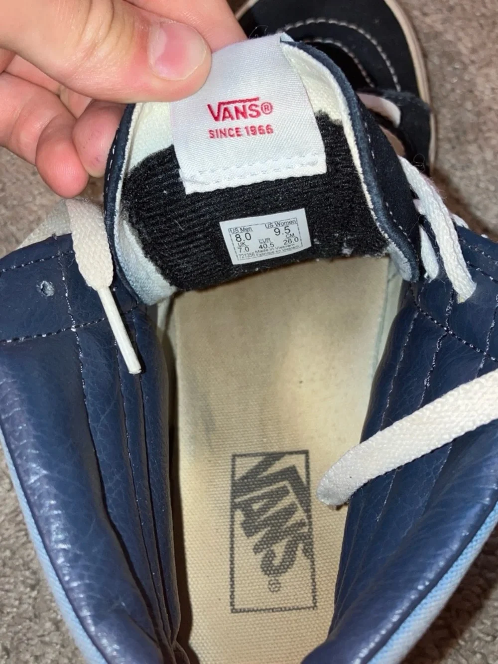 Vans Sk8-Hi Navy and White High-Top Sneakers